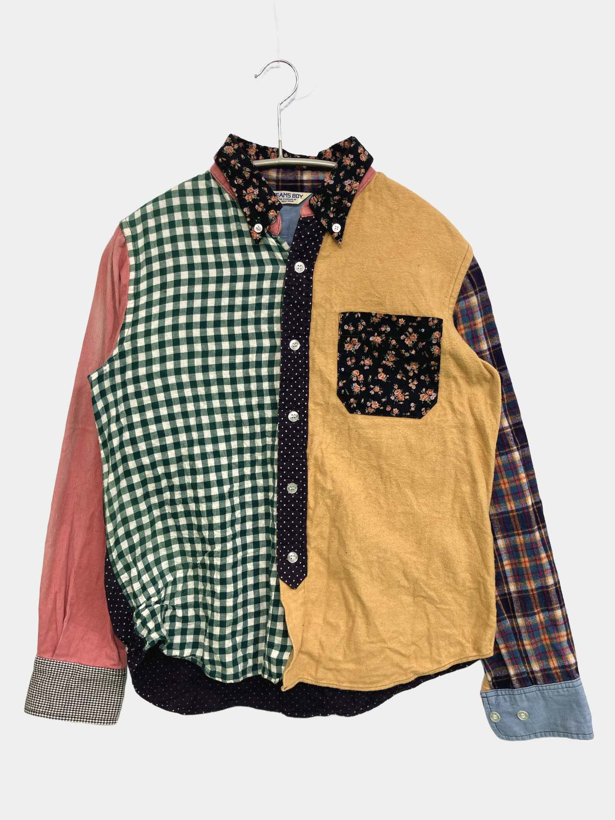 【中古】BEAMS BOY ビームスボーイ シャツ/ブラウス BOY ネイビー コットン 無地 チェック柄 ドット柄 その他総柄 ミドル丈 長袖 ボタンダウン レギュラーカラー レディース
