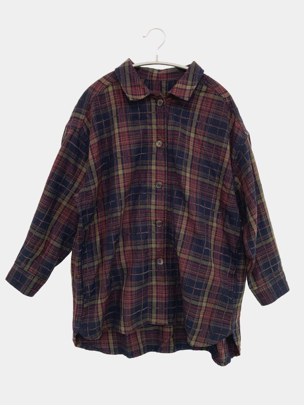 【中古】GLOBAL WORK グローバルワーク シャツ/ブラウス F レッド コットン チェック柄 ミドル丈 長袖 レギュラーカラー レディース ブランド古着 digdig-10085770 digdig 楽天市場店 パッケージ画像