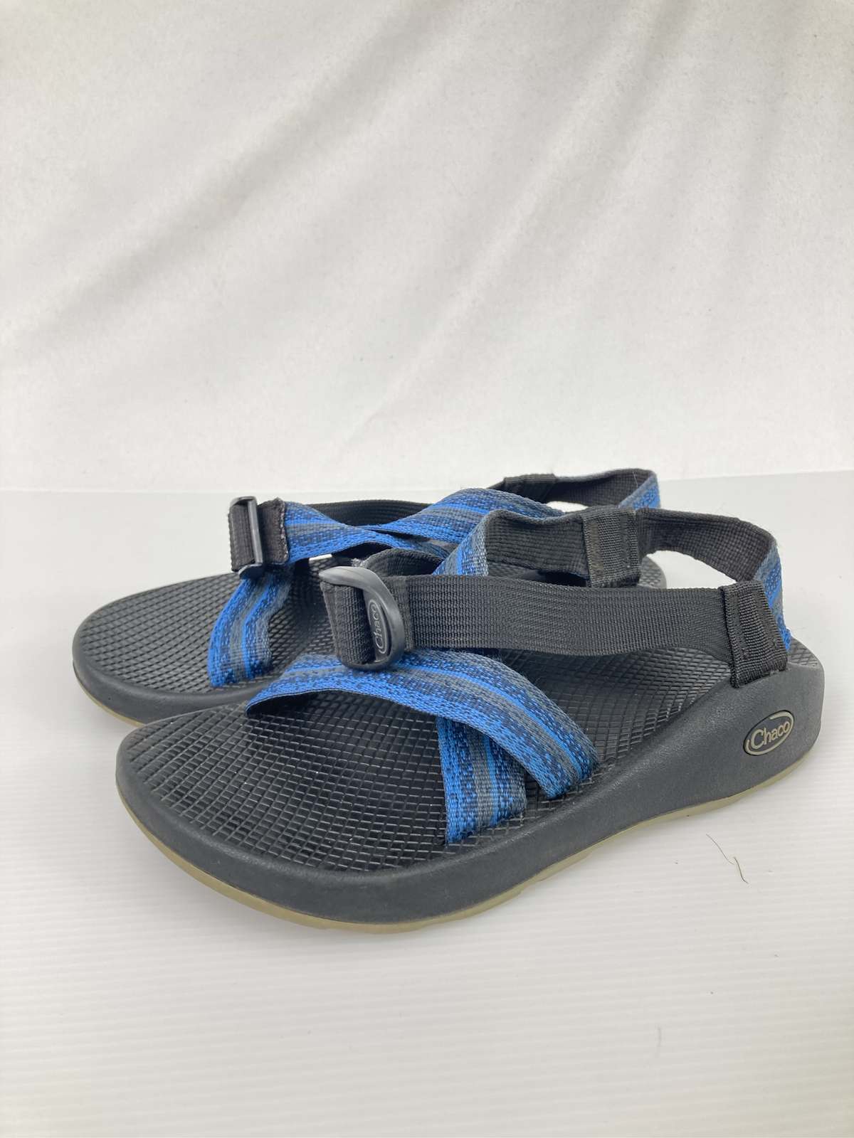 【中古】vibram サンダル ブラック ラバー/EVA ブランドロゴ ライン柄 フラット ス...