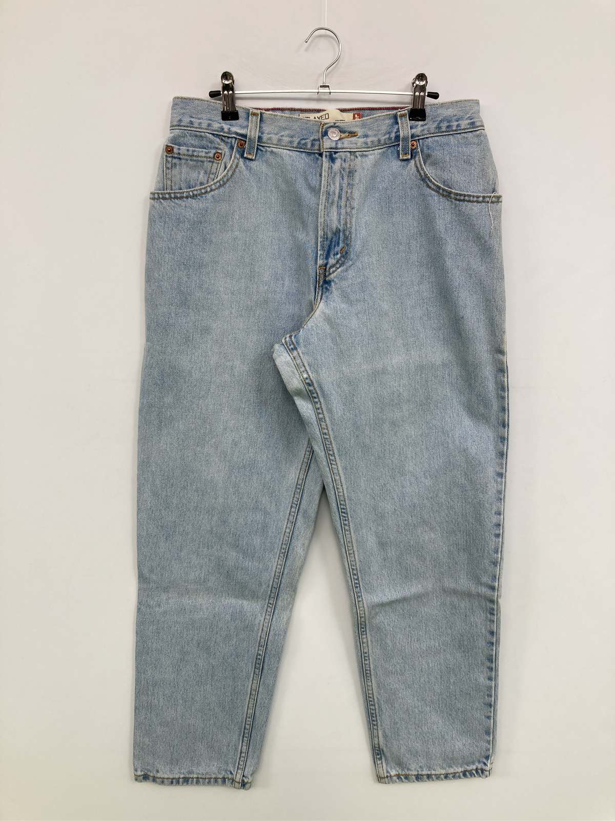 【中古】LEVI STRAUSS & CO. リーバイストラウスアンドカンパニー デニムパンツ 12 S ブルー クロップド・半端丈 無地 ワンポイント ブランドロゴ ワイド・ルーズ テーパード レギュラー ヴィンテージ レディース