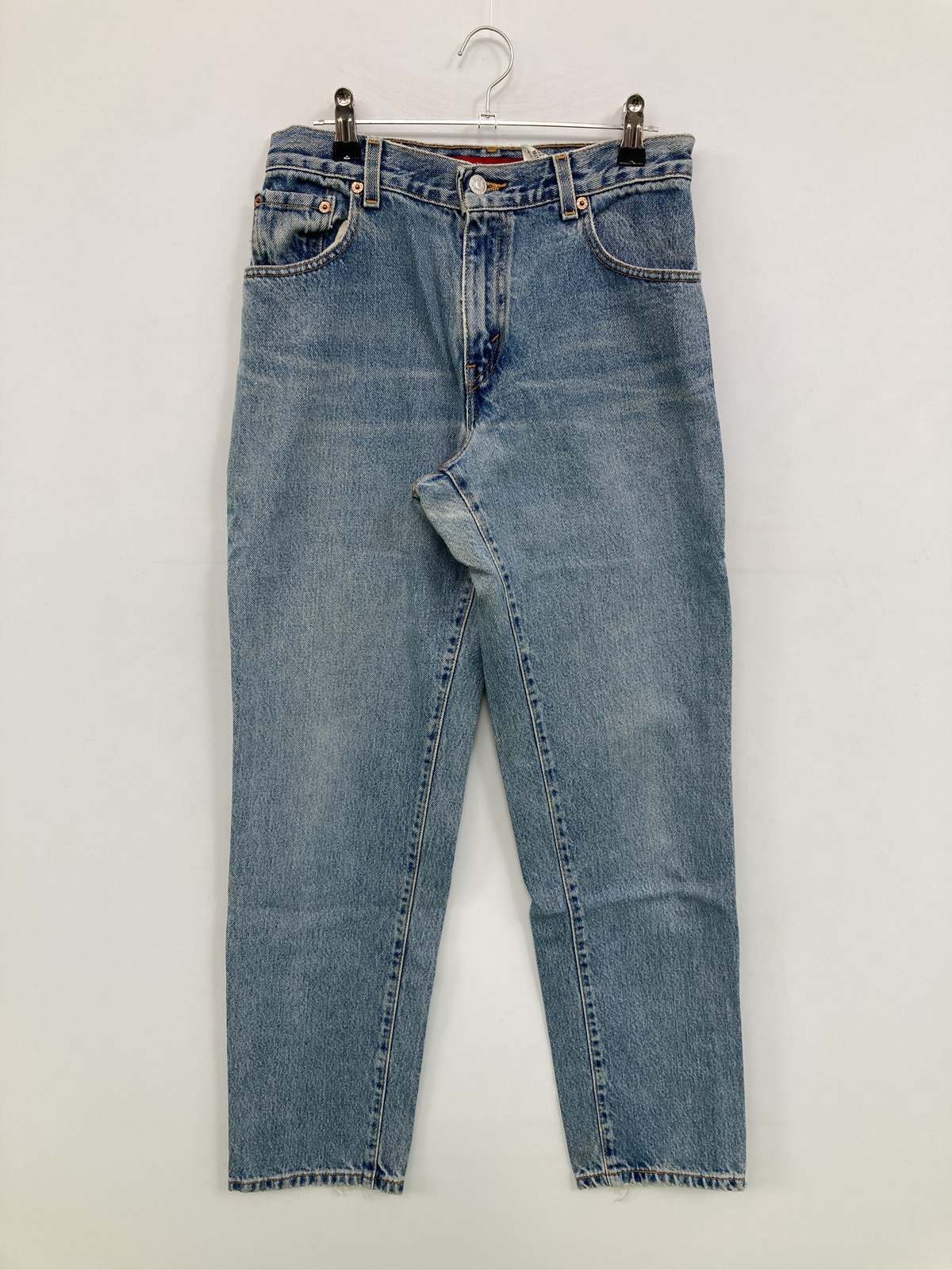 【中古】LEVI STRAUSS & CO. リーバイストラウスアンドカンパニー デニムパンツ 6 MIS M ブルー フルレングス 無地 ブランドロゴ ワンポイント スタンダード テーパード レギュラー ヴィンテージ レディース