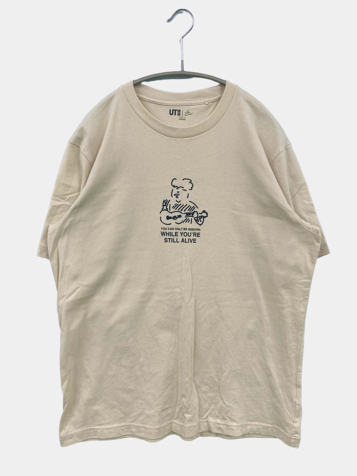 【中古】UNIQLO UT ユニクロユーティー Tシャツ/カットソー L ベージュ 無地 ワンポイント ミドル丈 半袖 クルーネック(丸首) レディース digdig-10073042 digdig 楽天市場店 パッケージ画像