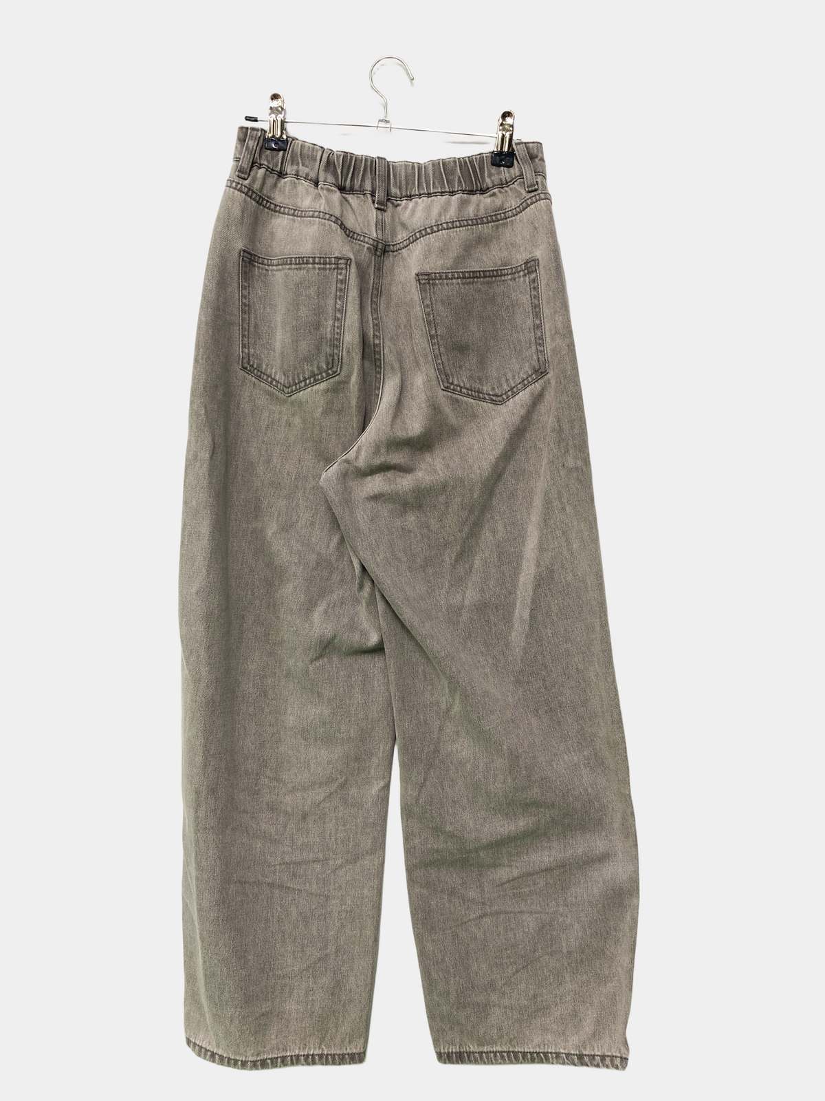 【中古】GLOBAL WORK グローバルワーク デニムパンツ SMALL グレー フルレングス 無地 スタンダード ストレート ハイウエスト ウエストゴム・紐 ヴィンテージ レディース digdig-10073092 digdig 楽天市場店 サンプル画像2