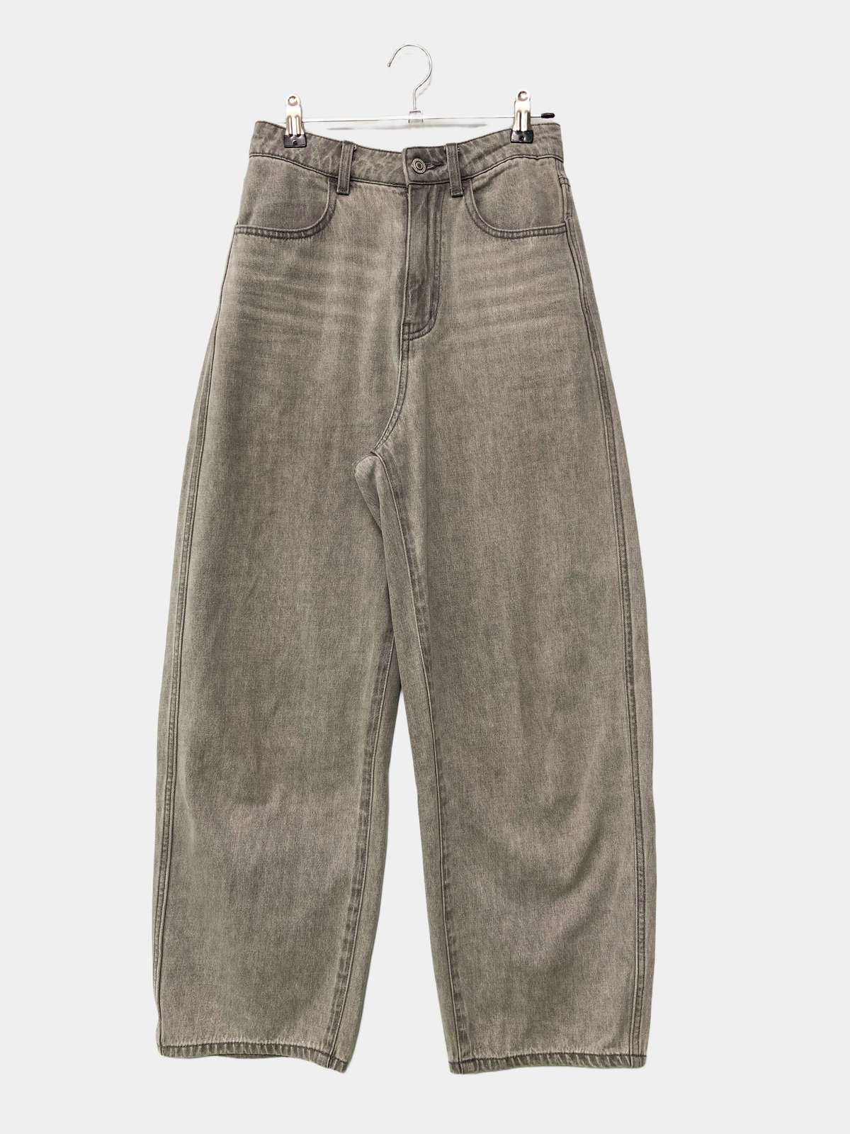 【中古】GLOBAL WORK グローバルワーク デニムパンツ SMALL グレー フルレングス 無地 スタンダード ストレート ハイウエスト ウエストゴム・紐 ヴィンテージ レディース digdig-10073092 digdig 楽天市場店 パッケージ画像