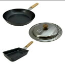 【訳あり】<生活応援セール&10P>IH対応鉄蓋付フライパン24cm&玉子焼き4903779133923