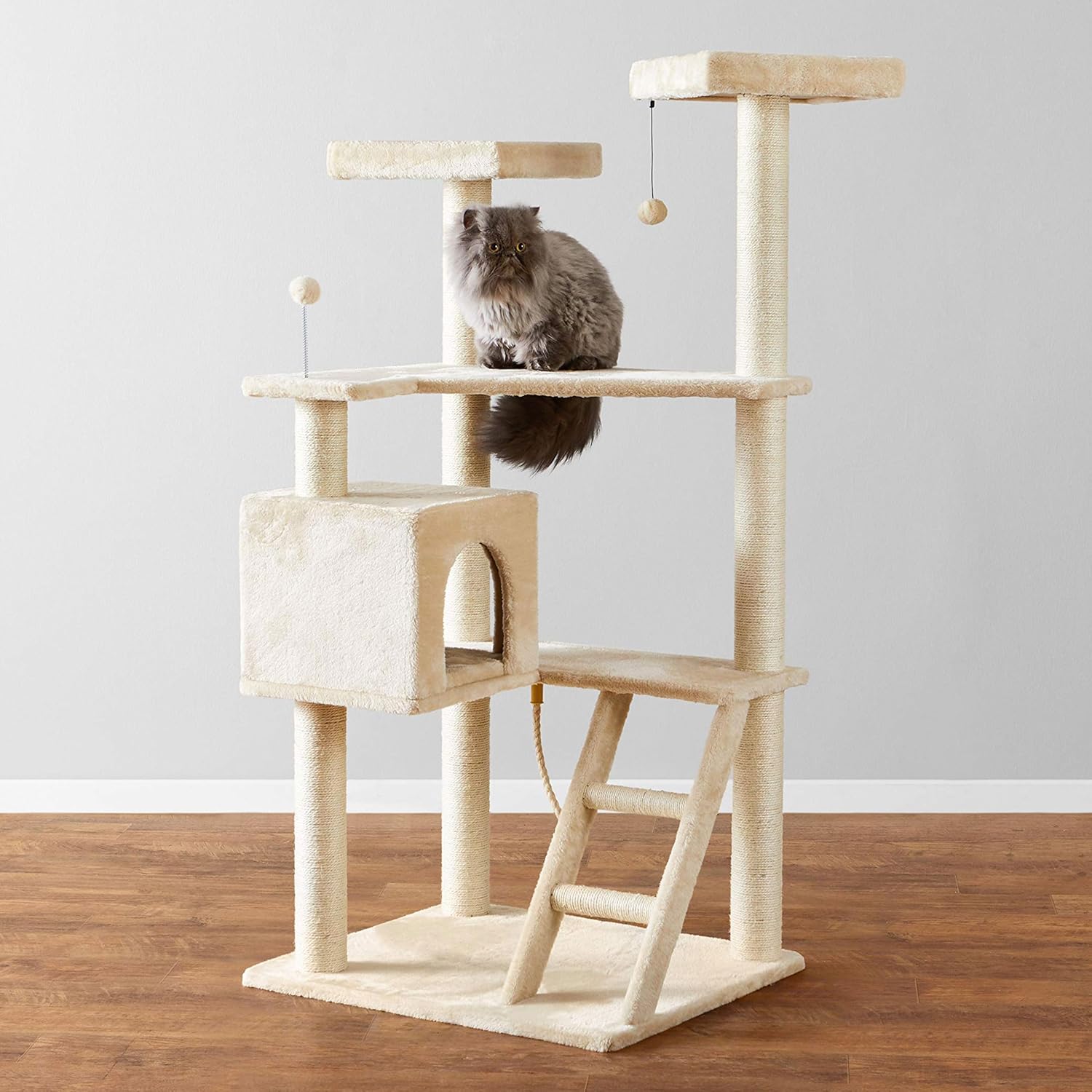 キャットタワー多頭飼い据え置き木製...