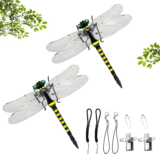 【訳あり】DODOGOD 虫除けトンボ 虫除けグッズ 2匹セット 正規品 大きい 12cm 伸縮ストラップき 安全ピ..