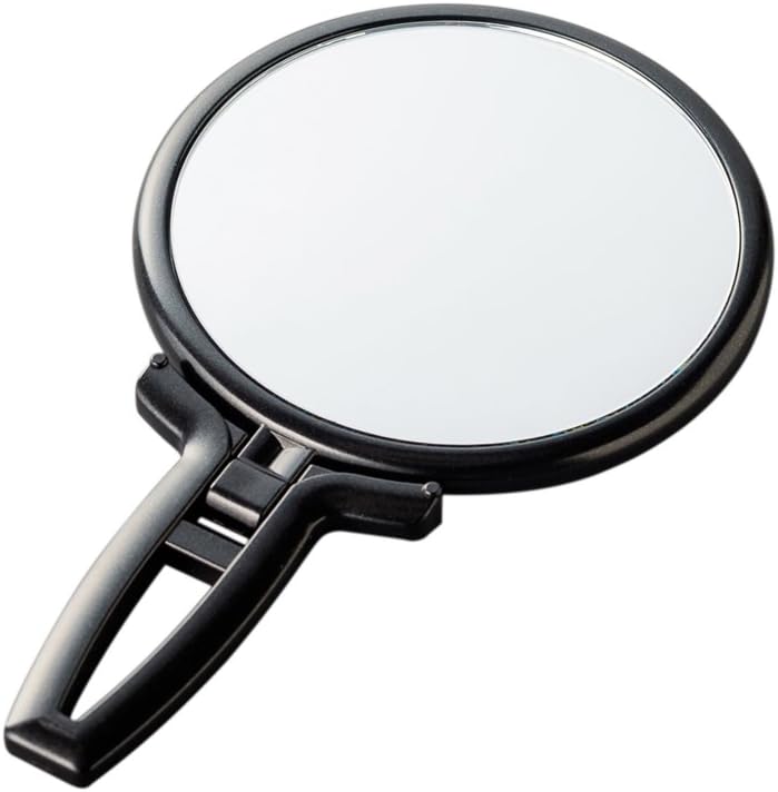 【訳あり】ナピュアミラー 細部が大きく見える 両面ハンドミラー 2倍拡大鏡 ブラック 化粧鏡 手鏡 母の日 敬老の日 プレゼント B0723H1NXZ X000OG4ZS3