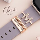 アップルウォッチ バンド チャーム 女性 人気 apple watch アクセサリー for LILY アップルウォッチ バンド 8 7 6 5 4 3 2 1 SE レディース かわいい イニシャル キラキラ 華やか ローズゴールド シルバー エンパイア