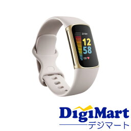 フィットビット スマートウォッチ（レディース） 【送料無料】FITBIT フィットネストラッカー Charge 5 FB421GLWT-FRCJK [ルナホワイト/ソフトゴールド]【新品・輸入正規品】