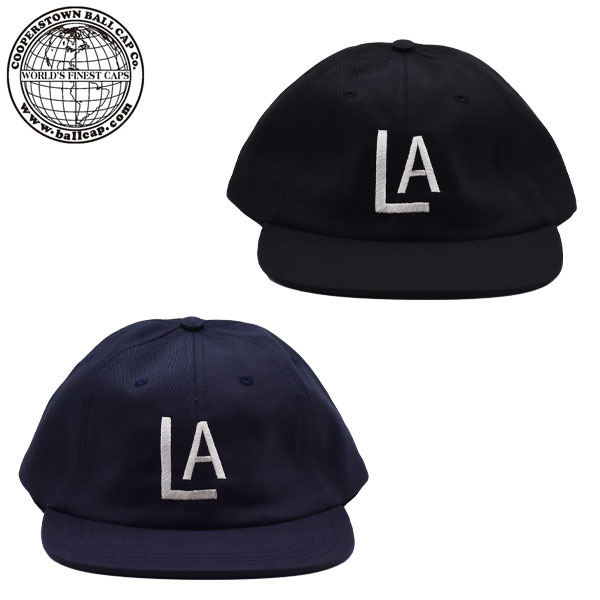クーパーズタウン ボール キャップ ロサンゼルス エンゼルス LOS ANGELES ANGELS 1943 ブラック ネイビー 帽子 アメリカ製 cooperstown ball cap