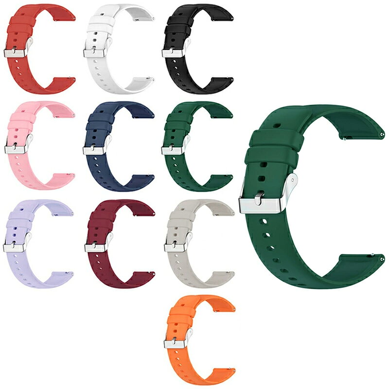 Smartwatch Band, Spring Clamp, 16mm, 18mm, 20mm, 22mm, 24mm, Silicone, Interchangeable Strap, Sports, Men's, Women's