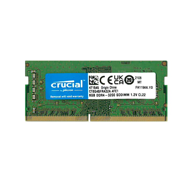 8GB Crucial Micron製 増設 メモリ ノート・小型 PC DDR4 3200 mhz PC4 25600 SODIMM 260pin CT8G4SFRA32A