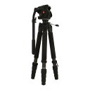中古 4段三脚+ビデオ雲台SLIK Manfrotto スリック マンフロット CARBON MASTER 924RO+503HDV 90310815コンディションランク【B】(商品 No.64-0)