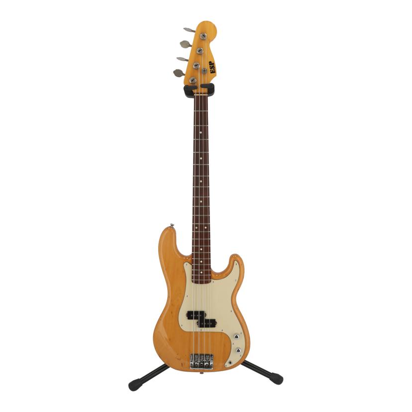 商品説明商品名エレキベースメーカーESP型番Precision Bass Type製造No20689コンディションランクBランク/スレ、汚れなど使用感はありますが、通常使用に問題のない状態です。付属品付属品の有無/無　内容は画像で確認ください。状態詳細ネックストレート、フレット7-8分山、トラスロッド左右に効きます。経年の劣化による打痕、使用感あり商品についてこの商品は茂原店で取り扱いをしております。商品の詳しい状態や情報については、店舗へお気軽にお問い合わせくださいませ。1.中古品になりますので、商品によっては細かな調整が必要な場合があります。また、新品購入時に受けられる保証やユーザー登録等のメーカーサイトサービスについては、受けられない可能性がありますので予めご了承ください。2.商品発送につきましては、梱包サイズの3辺合計160cm以上、もしくは25kgを超える場合は時間指定が出来ませんのでご了承ください。3.掲載商品は、当社が運営する実店舗でも並行販売もしております。そのため、ご注文できた場合でも在庫確認のタイムラグにより商品が欠品する場合がございます。在庫状況については細心の注意を払っておりますが、万が一売り違い等が発生した場合はご購入をキャンセルとさせていただく場合がございます。ご注文については、当店からの【ご注文ありがとうございます】メールが送信された時点で確定とさせていただきます。常に最新の在庫をご案内するよう心掛けておりますが、ご理解くださいますようお願い申しあげます。4.中古品の特性上、展示・保管状態により写真には見られない多少のスレや傷などが発生する場合がございます。商品状態は1点1点、傷・汚れなどの状態チェックをし、状態の記載と画像の記載を心がけておりますが、細かい部分の見落としや、目に見えない部分の劣化が進行している場合も考えれられます。その旨ご理解いただき、ご購入を検討下さいますようお願い申し上げます。中古 エレキベースESP/イーエスピーPrecision Bass Typeコンデションランク【B】https://image.rakuten.co.jp/digirex/cabinet/6457/17/103