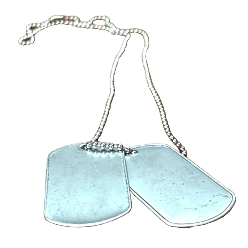 フランス軍放出品 ドッグタグ アルミ製 チェーン付き [ デッドストック ] 仏軍 認識票 2個セット ドッ..