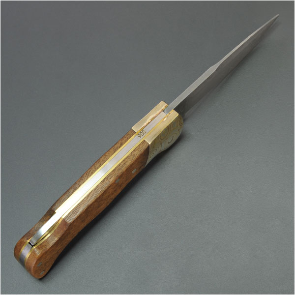 ミリタリーショップ レプマートのボーカー 折りたたみナイフ ダマスカス 木製ハンドル 110144DAM Boker 折り畳みナイフ フォルダー フォールディングナイフ ホールディングナイフ 折り畳み式ナイフ 折りたたみ式ナイフ 折畳ナイフ 折畳みナイフ 折畳式ナイフ 折込ナイフ 折込みナイフ｜アングル3
