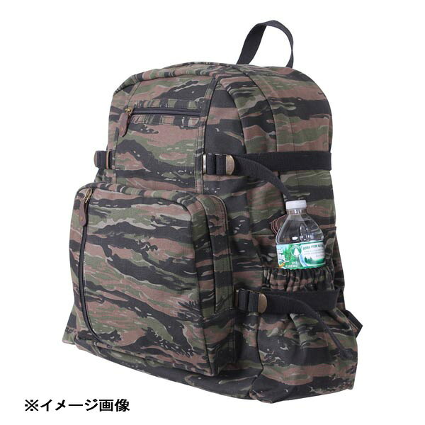 ミリタリーショップ レプマートのROTHCO バックパック Jumbo Vintage キャンバス生地 タイガーストライプ 9712 リュックサック ナップザック デイパック カバン かばん 鞄 ミリタリー ミリタリーグッズ サバゲー装備 ザック ナップサック デイバッグ 背嚢 容量40L以下 〜40L 容量40L以内 容量40Lまで｜アングル3