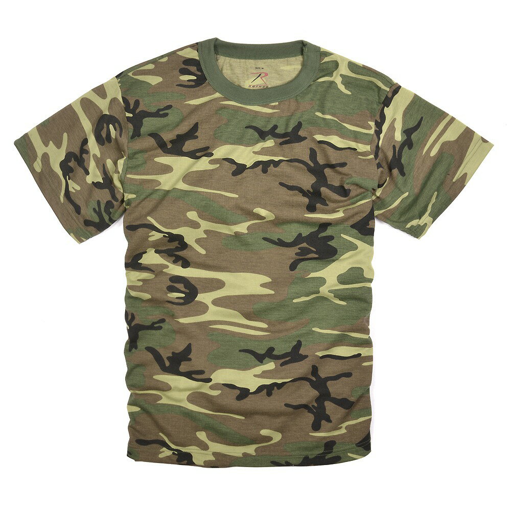 Rothco Tシャツ 半袖 ウッドランドカモ ポリエステル [ Sサイズ ] 9705 メンズTシャツ 半そで プリント デザイン スポーツ ミリタリーTシャツ ミリタリーシャツ 半袖Tシャツ 軍服 戦闘服 BDU ACU アーミー コンバット ファティーグ タクティカル(3.0)