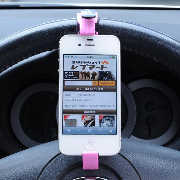 スマホ 車載ホルダー スマート [ ピンク ] スマートフォン ケータイホルダー 携帯 車用 マウントホルダー 自転車用