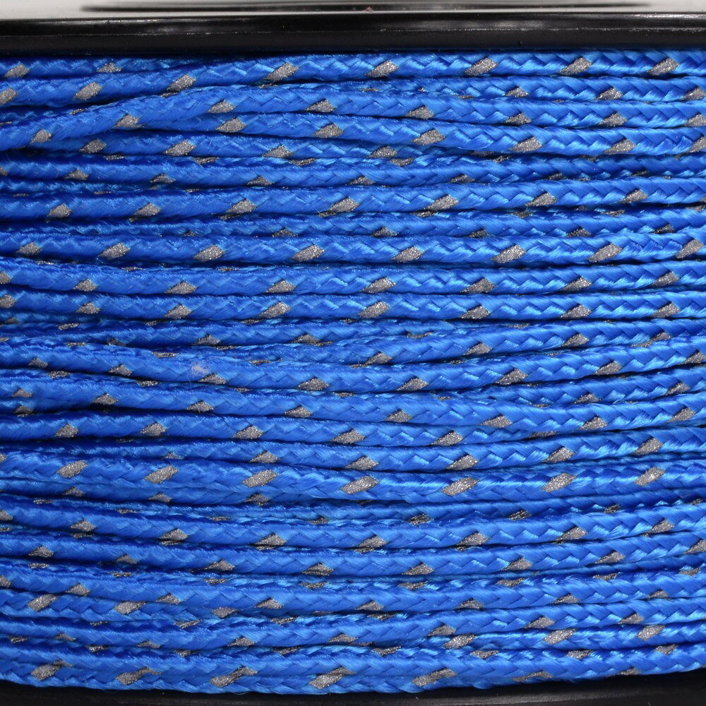 ミリタリーショップ レプマートのATWOOD ROPE 反射材付 マイクロコード 1.18mm ブルー アトウッドロープ 125フィート MICRO 紐 災害 緊急 アウトドア リフレクティブ 青 ナイロンコード ひも 糸 いと マイクロロープ マイクロパラコード ミニコード 細コード 細紐 ナノコード ミニロープ｜アングル2