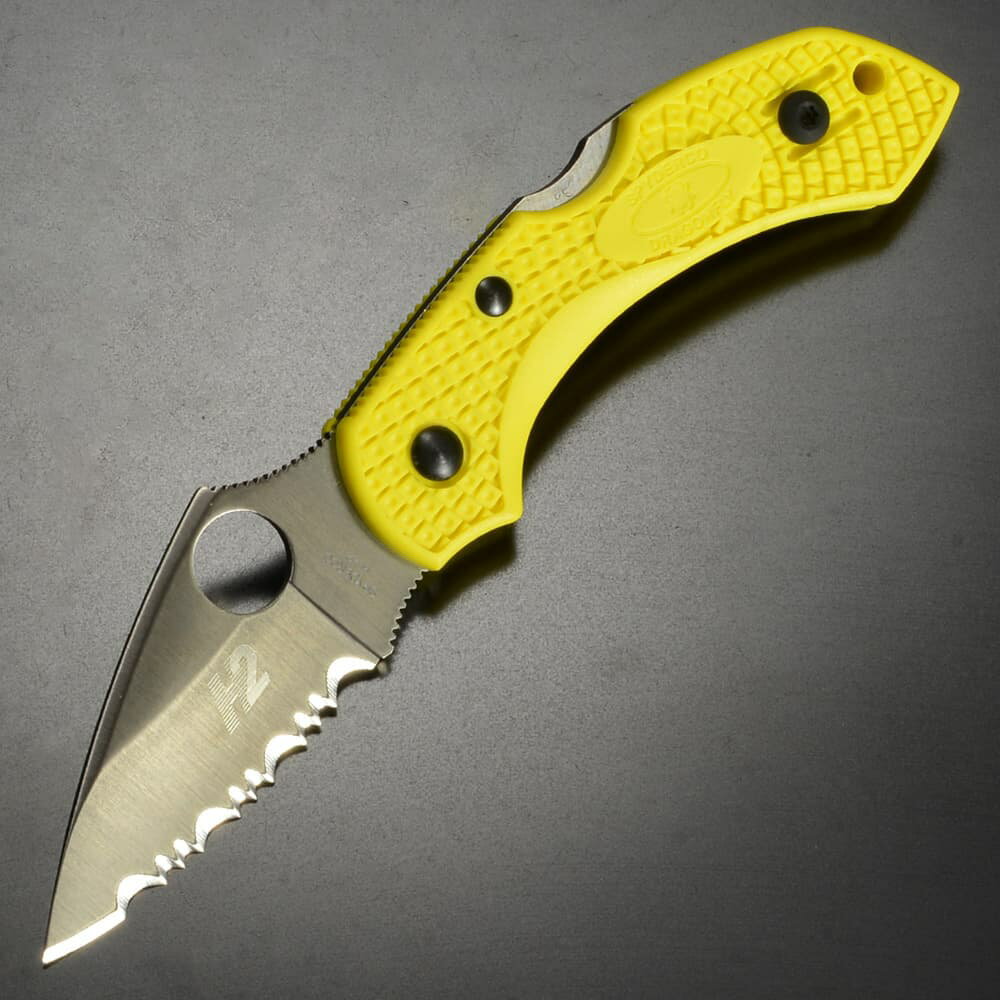 スパイダルコ 折りたたみナイフ H-2 ドラゴンフライ2 波刃 C28YL2 Spyderco Dragonfly2 イエロー テクスチャパターン フォルダー フォールディングナイフ ホールディングナイフ 軽量 海水 防腐…