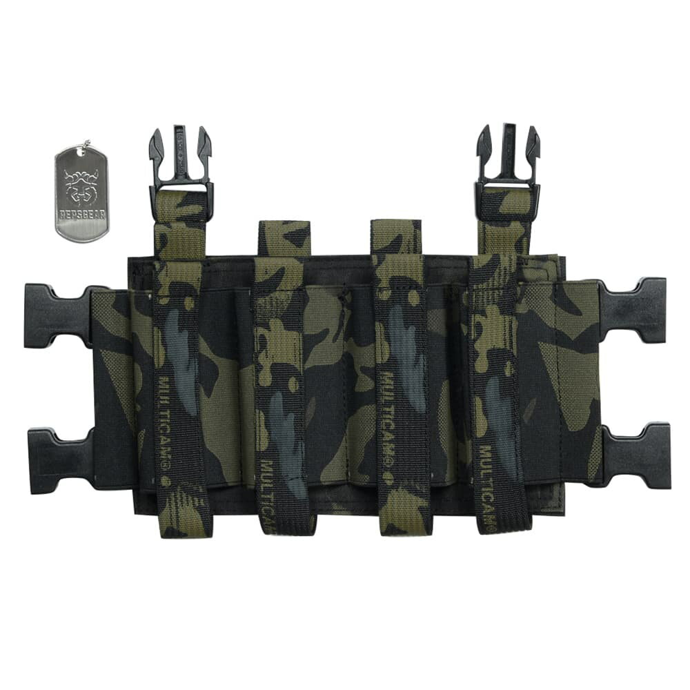REPSGEAR ベルクロプラカード SMGマガジン用 マガジンポーチ 4本収納 PTVT04 [ マルチカムブラック ] ..