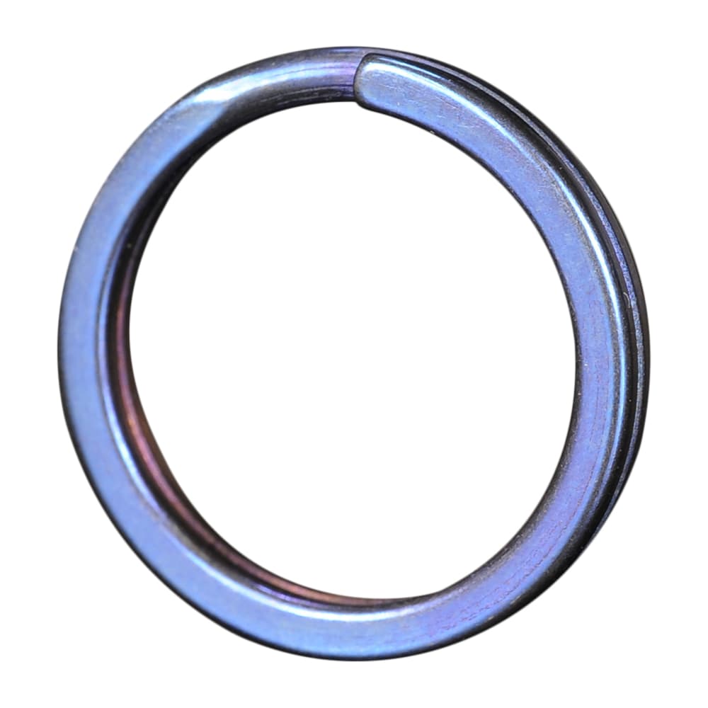 二重リング 平角 ブルー チタン ハンドクラフト材 [ 18mm ] 二重カン キーリング キーホルダー 二重チング クラフトパーツ 二重環 レザークラフト資材 レザークラフト材料