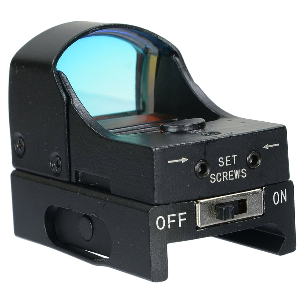 ミリタリーショップ レプマートのHYUGA ドットサイト ULTRA MINI ウルトラミニ 2段階調光 No.060 ヒューガ レッドドット マイクロドットサイト ピカティニーレール 20mmレール ダットサイト 光学照準器 オプティカルサイト オープンドット ドットスコープ レッドサイト レッドドットスコープ｜アングル2