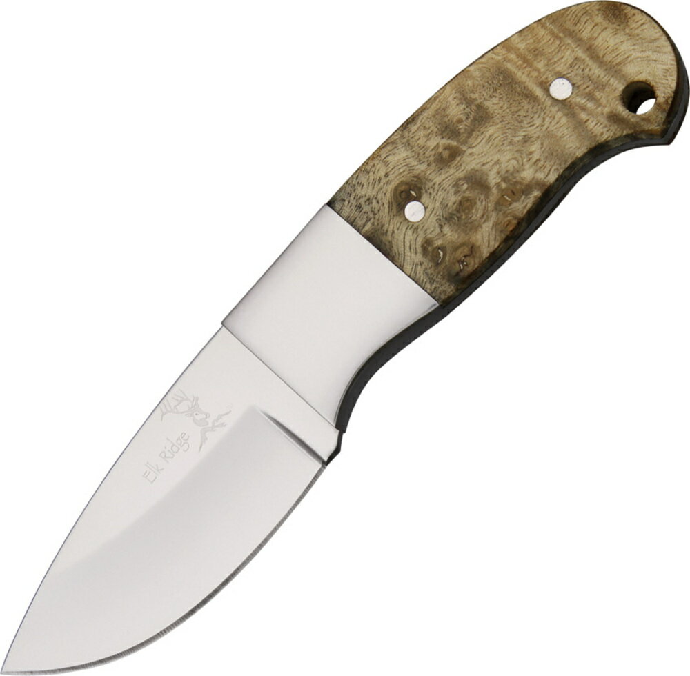 Elk Ridge アウトドアナイフ Mini Hunter ミニハンター 固定刃 ステンレス 革製シース付き ER-111 エルクリッジ フィクスドブレード フルタング 直刃 コンパクト 木製ハンドル ウッドハンドル 刃物 キャンプナイフ 渓流ナイフ 狩猟 釣り ブッシュクラフト