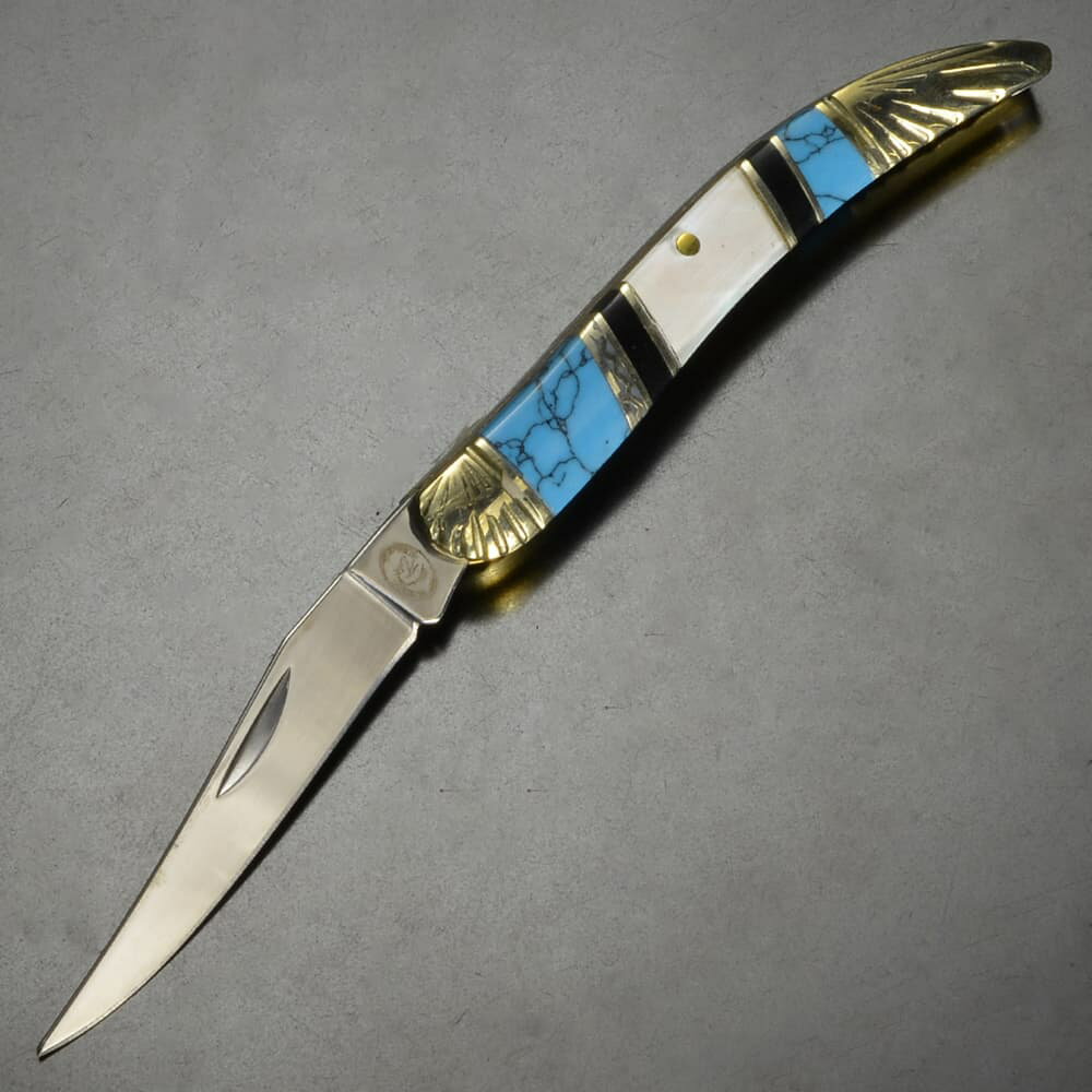 Frost Cutlery 折りたたみナイフ Toothpick ブルーターコイズ SHS109BBW フロスト・カラトリー フォールディングナイフ トゥースピック 青 ミニナイフ 小型ナイフ アウトドアナイフ キャンプ フィッシング 釣り スプリングバック 後方板バネ スリップジョイント機構