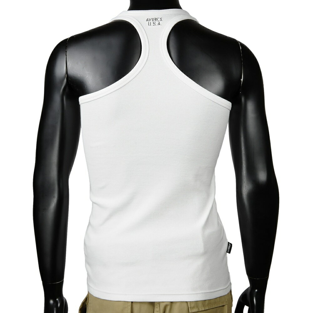 AVIREX タンクトップ 無地 デイリー バッククロス [ ホワイト / Lサイズ ] アヴィレックス アビレックス 6143503 インナー シャツ ランニングシャツ 袖なし スリーブレス