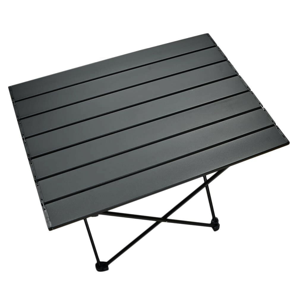 アウトドアテーブル 折り畳み式 アルミ合金 キャンプ BBQ 収納バッグ付き [ ブラック / Mサイズ ] フォ..