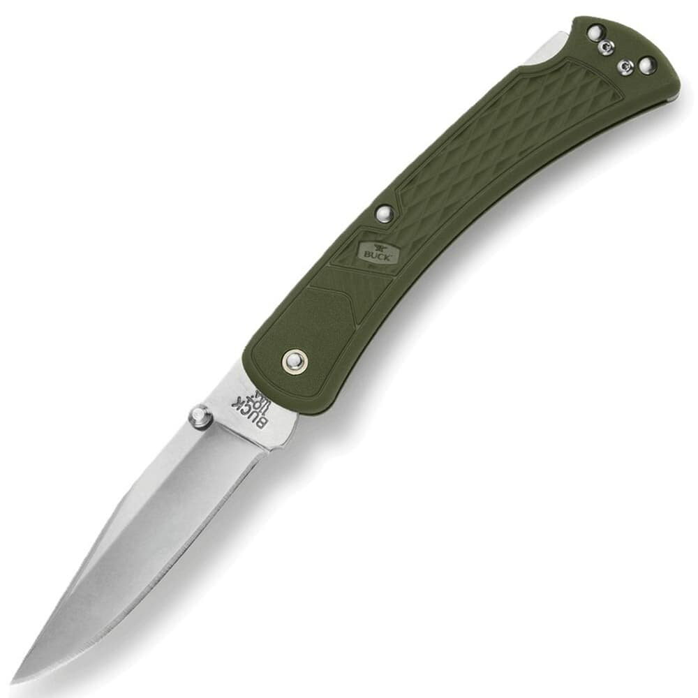 バックナイフ Made in USA スリムセレクトBUCKのベストセラー110ハンターをモダナイズして薄くしたモデルアメリカの老舗ナイフメーカー「BUCK KNIVES(バックナイフ)」の折りたたみナイフ「110 Slim Select Knife」。同社のロングセラーとなったモデル「110 Folding Hunter」をベースにしたポケットナイフ。伝統的なロックバック機構はそのままに、ハンドルの変更やクリップ、サムスタッドの追加で現代的な見た目となっています。ブレードは420HCステンレス製で、110ハンターと同じホローグラインド。表面は傷が目立ちにくいストーンウォッシュ仕上げ。上部にはサムスタッドが装備され、従来のネイルニック式よりも操作しやすくなっています。ハンドルは軽量なナイロン製。厚みも約1cmと薄く、エンド部には左右入れ替え可能な幅広のポケットクリップが装備されているため、携行しやすいです。※製品の仕様、外観はメーカーより予告なく変更されますので、気になる点や、詳細はメールで別途お問合わせください。PC・モニタの環境で色が実物と多少異なる場合があります。布製品などは個体差があり、寸法に誤差が多少ありますので、ご了承くださいませ。折りたたみナイフの詳細オープン時全長約22cmクローズ時全長約12.5cm刃渡り約9cm刃厚約3mm重量約85gブレード材質420HCステンレス鋼ブレード形状ドロップポイントハンドル材ナイロンロックタイプロックバックBUCK バックナイヴズは、1902年にカンザス鍛冶屋の見習いだったホイト・バックにより創業しました。原料として使い古したファイルブレードを使用して、ホイトは、ナイフを作りました。彼の制作したナイフは、第二次世界大戦中に高く評価されることになりました。1964年、息子のアル・バックは、Model110フォールディングハンターを発表、バックナイヴズ社の設計した信頼性の高いロックブレードは、ナイフ産業に変革をもたらし、卓越した技術を持つナイフブランドとしての地位を確立しました。[バックナイブズ/BUCK knives バックナイフ]バックナイブズの商品一覧[391][d01310296038703910000][000BU]バックナイフ Made in USA スリムセレクト 折り畳みナイフ フォールディングナイフ 折畳ナイフ 折畳みナイフ 折畳式ナイフ 折り畳み式ナイフ 折りたたみ式ナイフ 折込ナイフ 折込みナイフ フォルダー レプマート repmart 激安通販 激安販売狩猟・アウトドア ＞ ナイフ ＞ 折りたたみナイフ ＞ ロックバック式取り扱いブランド ＞ 《ハ》行 ＞ 《ハ》で始まるブランド ＞ バックナイブズ[バックナイフ]狩猟 アウトドア [ナイフ/折りたたみナイフ/ロックバック式]【BUCK 折りたたみナイフ 110 Slim Select スリム設計 ナイロンハンドル 0110ODS2-B】アメリカの老舗ナイフメーカー「BUCK KNIVES(バックナイフ)」の折りたたみナイフ「110 Slim Select Knife」。同社のロングセラーとなったモデル「110 Folding Hunter」をベースにしたポケットナイフ。伝統的なロックバック機構はそのままに、ハンドルの変更やクリップ、サムスタッドの追加で現代的な見た目となっています。ブレードは420HCステンレス製で、110ハンターと同じホローグラインド。表面は傷が目立ちにくいストーンウォッシュ仕上げ。上部にはサムスタッドが装備され、従来のネイルニック式よりも操作しやすくなっています。ハンドルは軽量なナイロン製。厚みも約1cmと薄く、エンド部には左右入れ替え可能な幅広のポケットクリップが装備されているため、携行しやすいです。狩猟・アウトドア ＞ ナイフ ＞ 折りたたみナイフ ＞ ロックバック式取り扱いブランド ＞ 《ハ》行 ＞ 《ハ》で始まるブランド ＞ バックナイブズBUCK 折りたたみナイフ 110 フォールディングハンター フィンガーグルーブ付BUCK 折りたたみナイフ 110 フォールディングハンターBUCK KNIVES 折りたたみナイフ Small Folding Pursuit ロックバック 0661GRS&nbsp;