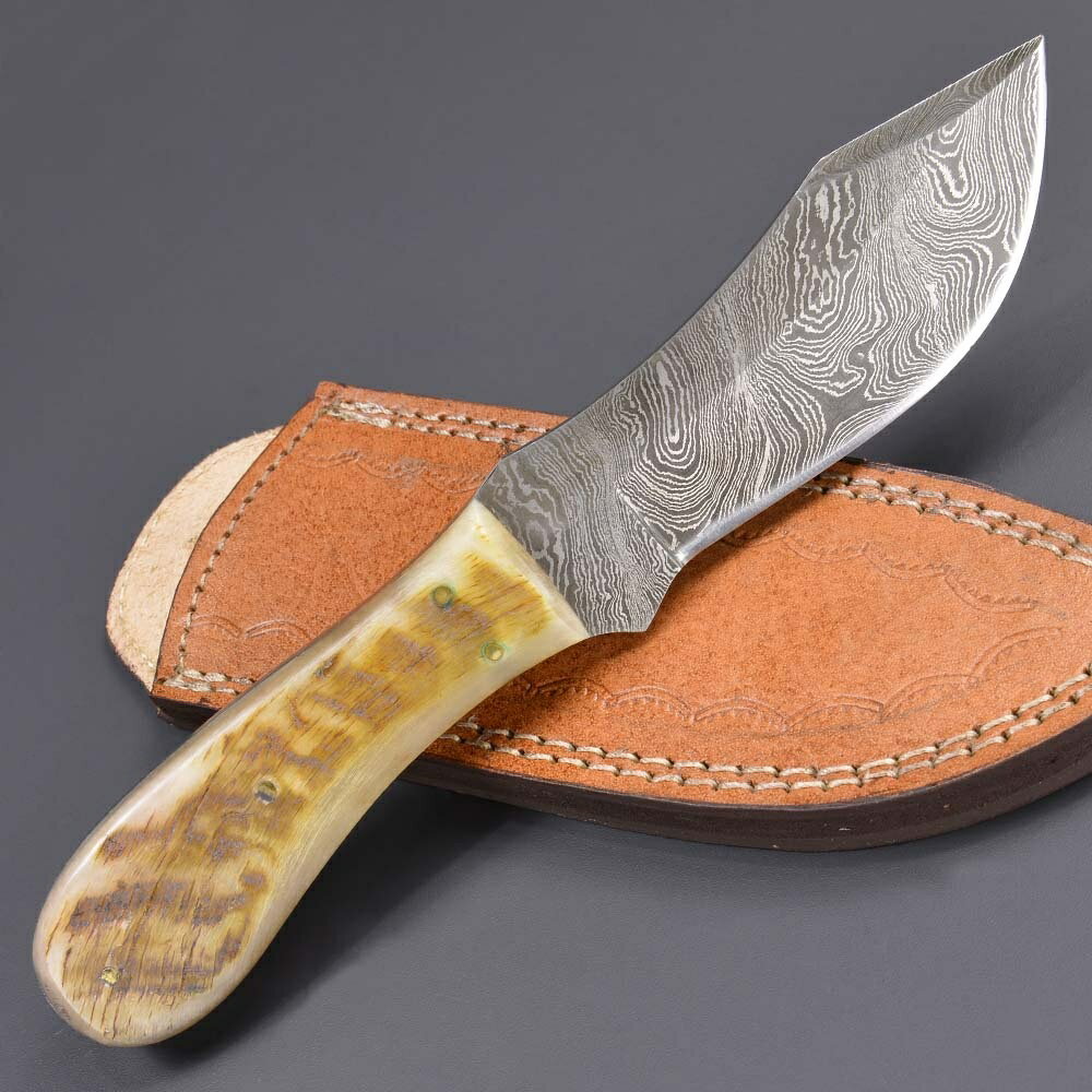 スキナー ダマスカス ラムホーン DM-1121 フルタング 皮剥ぎナイフ ハンティングナイフ ハンターナイフ 狩猟ナイフ アウトドアナイフ スキニングナイフ ガットフック 通販 販売通販格安セール情報 楽天 通販