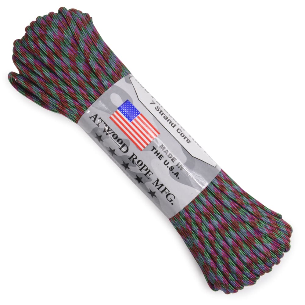 ATWOOD ROPE 550パラコード タイプ3 アルゴン 色変模様 Color Changing Patterns アトウッドロープ ロープ 紐 パラシュー...