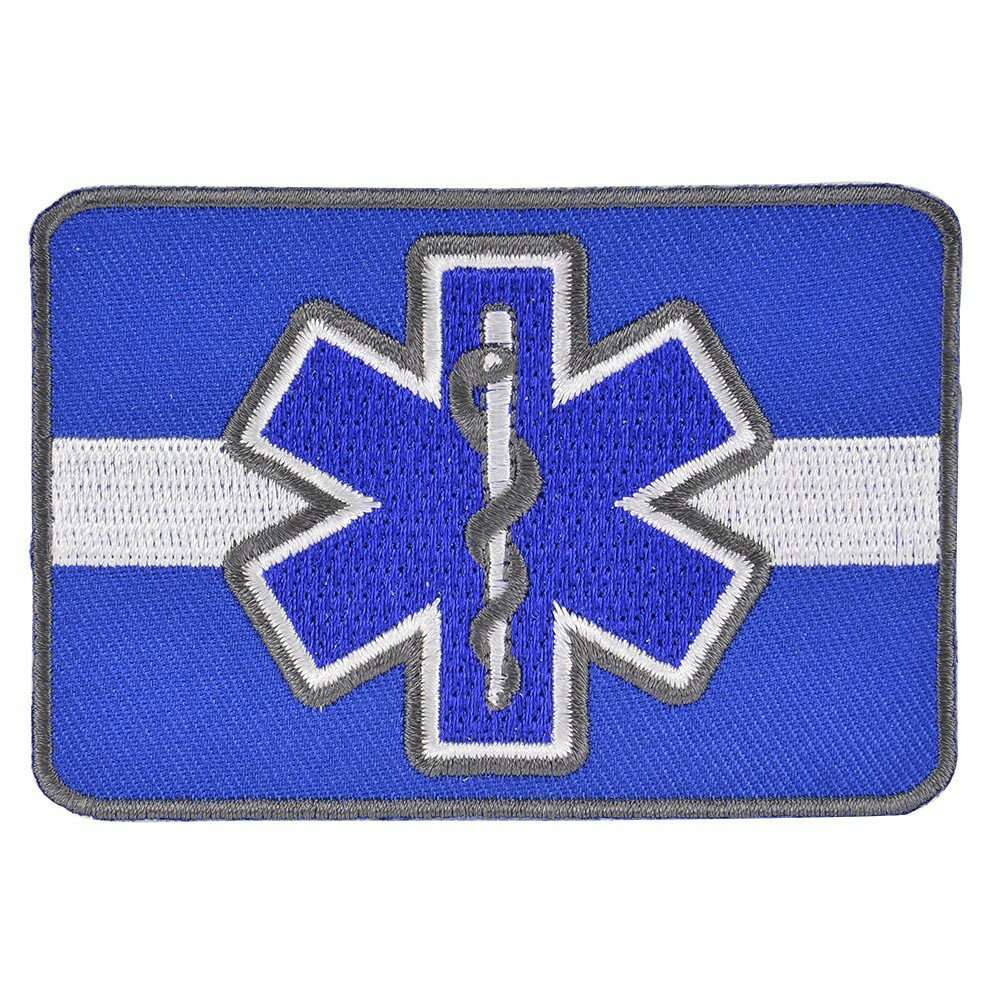 ミリタリーパッチ スターオブライフ アイロンシート付 [ ブルー ] ミリタリーワッペン アップリケ ユー..