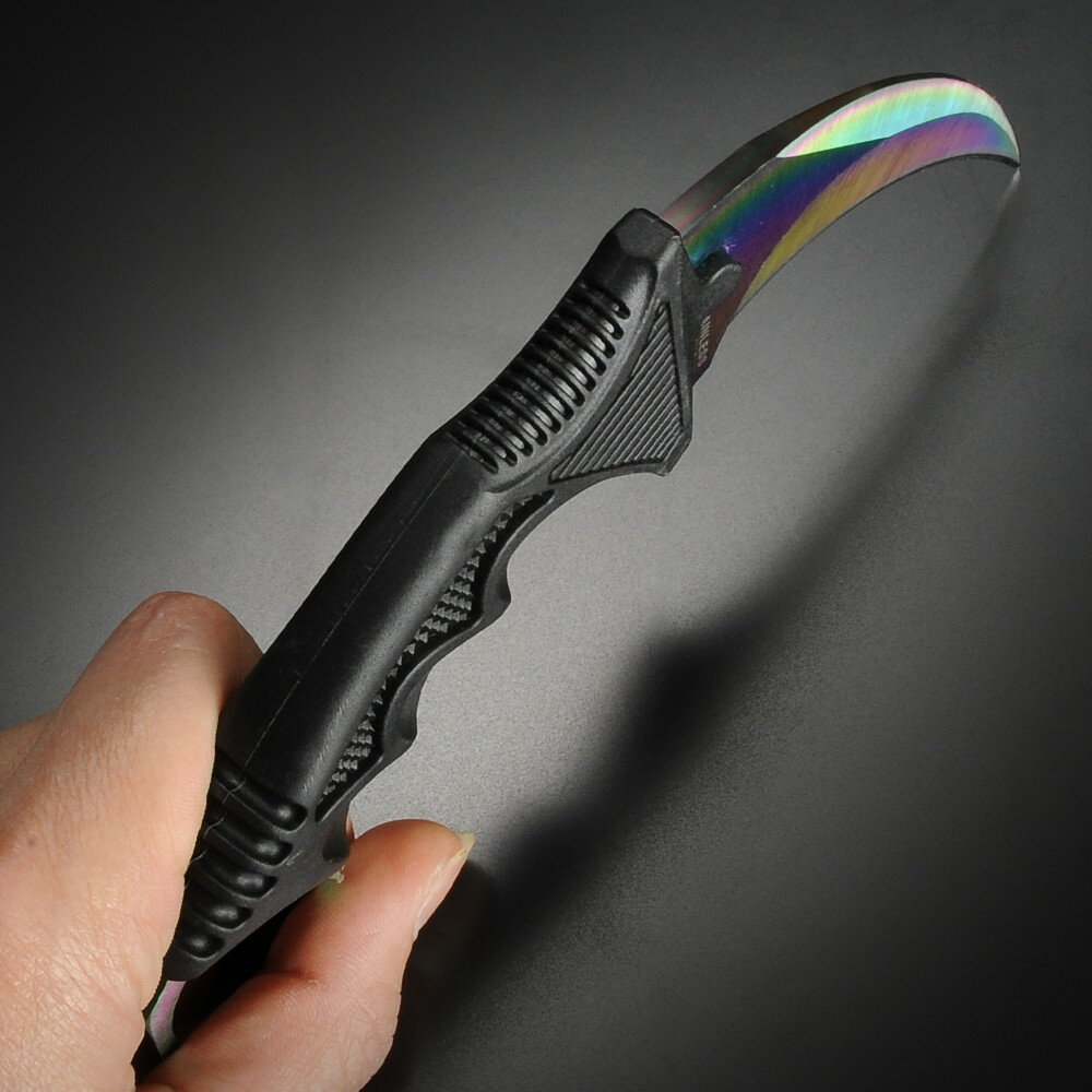 カランビット ネックナイフ スペクトル仕上 ステンレス鋼 鎌 鉤爪 ハンティングナイフ 狩猟 解体用 サバイバルナイフ シースナイフ Rainbow レインボー通販格安セール情報　楽天　通販