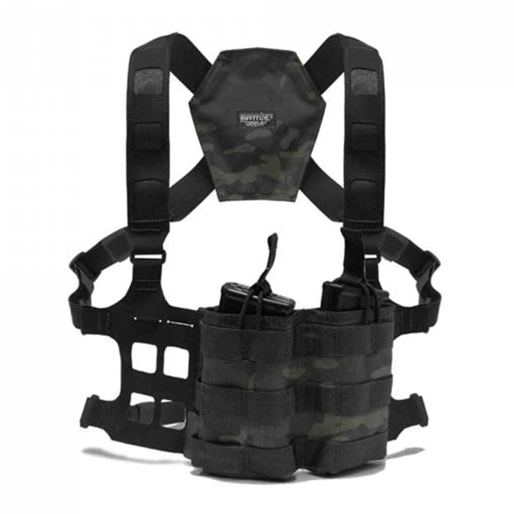 LayLax ライトウェイトチェストリグ Battle Style [ マルチカムブラック ] ライラクス Chest Rig マグポーチ付き MOLLE バトルスタイル サバゲー装備 タクティカル ベスト 軽量