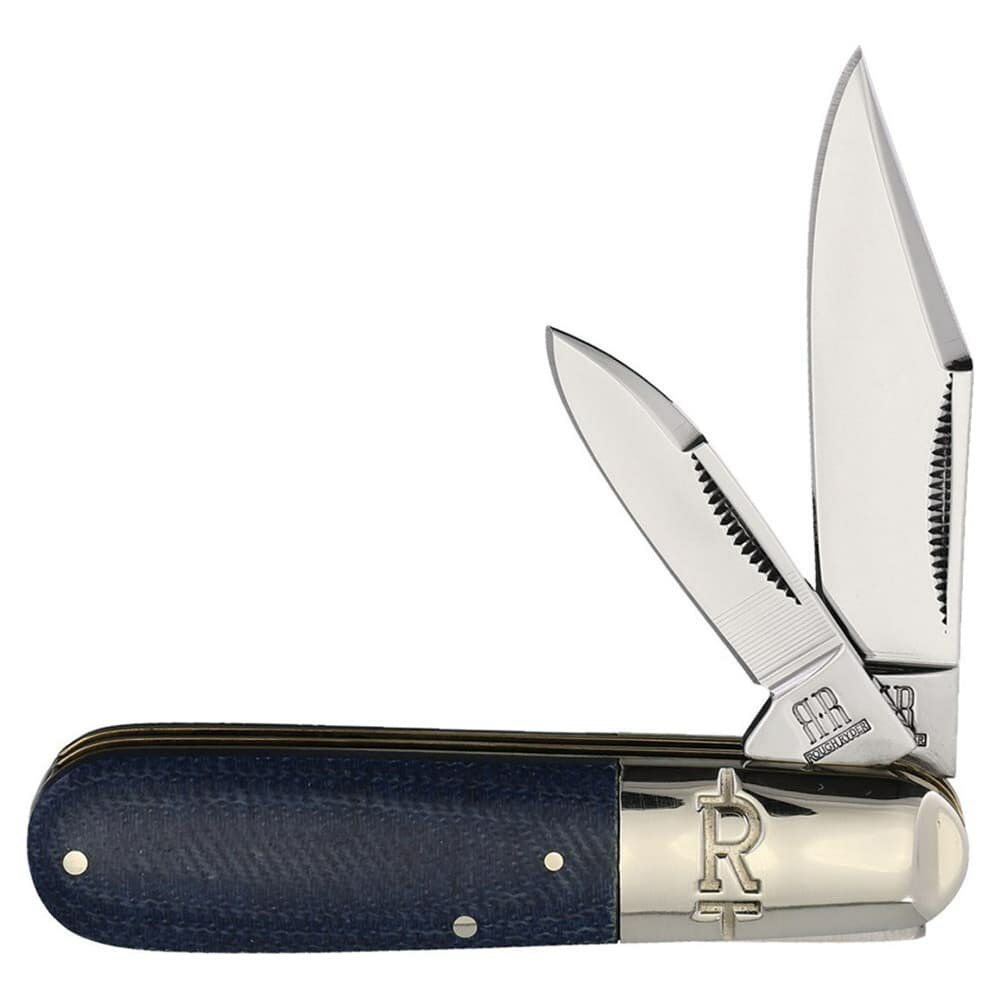 ROUGH RYDER 折りたたみナイフ DENIM MICARTA デニムマイカルタ 直刃 トラッパー RR2191 ラフライダー デニム生地 キャンバスマイカルタ バーロウ バーロー 2枚刃 折り畳み 折畳み 折りたたみ式 フォールディングナイフ フォルダー フォールダー スリップジョイント