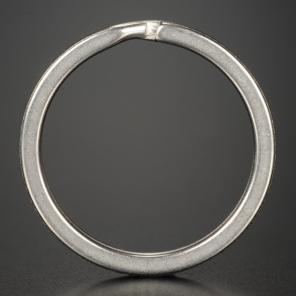 二重リング 平角 シルバー チタン ハンドクラフト材 [ 28mm ] 二重カン レザークラフト 銀色 2重リング 輪 革紐細工 キーリングホルダー キーチェーン 二重環 レザークラフト資材 レザークラフト材料