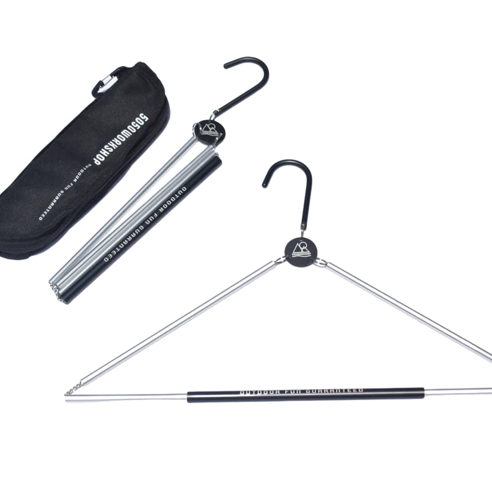 5050WORKSHOP 折りたたみハンガー TRAVEL HANGER トラベルハンガー 2本セット 5050ワークショック アウトドア キャンプ オートキャンプ 車中泊 非常用 出張 えもんかけ 衣紋掛け 衣紋掛 衣服掛け 洋服掛け ピンチハンガー 吊り下げ 洗濯用品 衣類陳列 衣類収納 衣服陳列