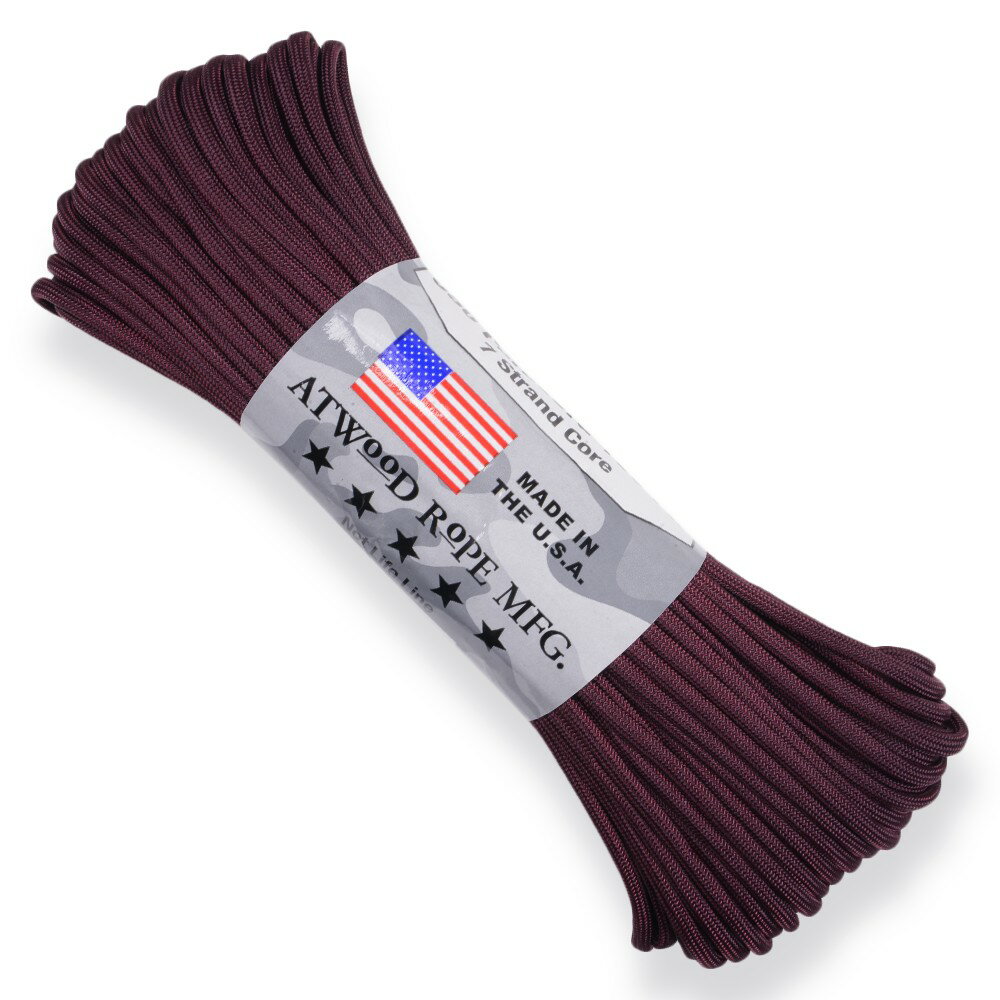 ATWOOD ROPE 550パラコード タイプ3 マルーン [ 30m ] アトウッドロープ ARM Maroon えんじ色 商用 ロープ パラシュートコード 綱 靴紐 靴ひも シューレース 防災 550コード ナイロンコード 紐…