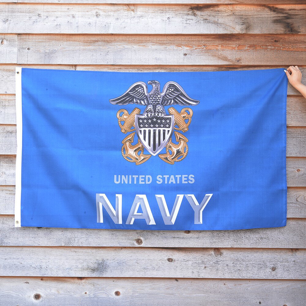 Rothco フラッグ U.S. NAVY 91cm×152cm ブルー Flag 旗 US Navy 大判 米軍 海軍 ミリタリー ワシ アンカー タペストリー 布 インテリア雑貨 壁掛けインテリア
