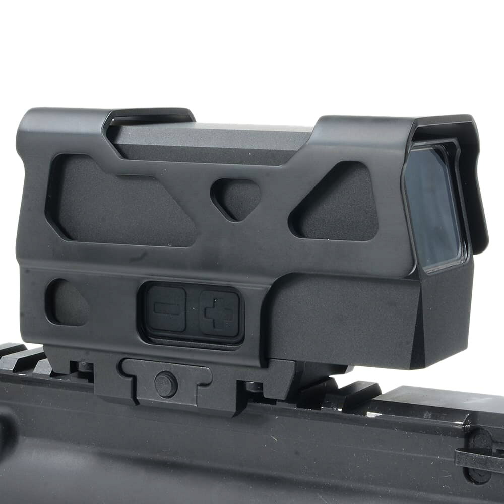 ミリタリーショップ レプマートのASPI Optical ドットサイト STARK-01 ドット+サークル 自動消灯機能付き アスピオプティカル ホロサイト ダットサイト 光学照準器 オプティカルサイト ホログラフィックサイト ドットスコープ レッドサイト レッドドットスコープ ホログラサイト｜アングル2