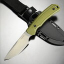 Kershaw ハンティングナイフ DESCHUTES スキナー 固定刃 シース付き オリーブドラブ 1883 カーショウ デシューツ フィクスドブレード 直刃 ガットフック無し 狩猟 ハンターナイフ シースナイフ 釣り