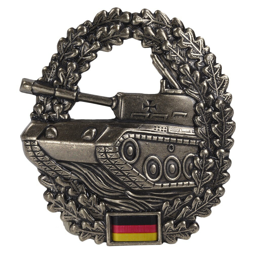 ドイツ軍放出品 記章ピンバッジ 戦車部隊 ベレー帽用 BW Panzer 独軍 装甲 階級章 徽章  ...