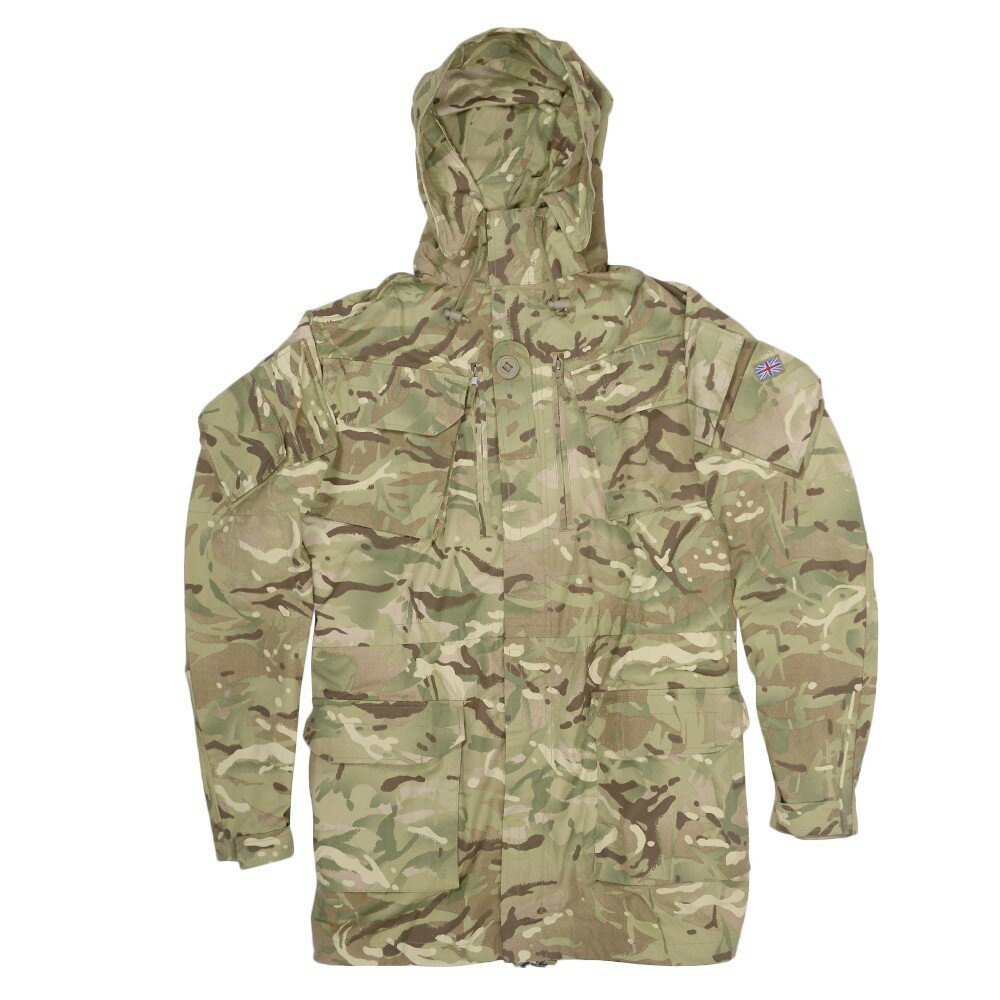 イギリス軍放出品 マウンテンパーカー 裏地メッシュなし MTPカモ 防風 防寒 スモック [ パッチあり / 180/96 ] ジャケット コンバットジャケット 迷彩 British army 英国軍 軍物 軍払い下げ品 ミリタリー アウトドア サバゲー BDUジャケット 戦闘用ジャケット 戦闘服 軍服