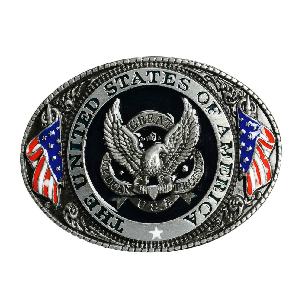 ベルトバックル イーグル 星条旗 U.S.A [ ブラック ] 交換用 ベルト用バックルのみ アメリカンバックル USAバックル BUCKLE メンズ 取替え用バックル 鷹 交換用バックル 交換用ベルトバックルのサムネイル