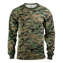 Rothco Tシャツ 長袖 ウッドランドデジタル 5494 [ Lサイズ ] ロングTシャツ ロンT 長そで 長袖Tシャツ 軍服 戦闘服 BDU